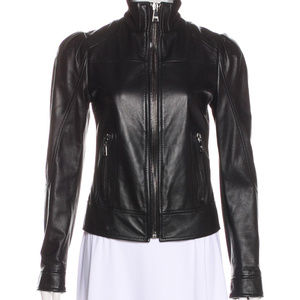 DOLCE & GABBANA NEW BLACK LAMB LEATHER JACKET SZ 8